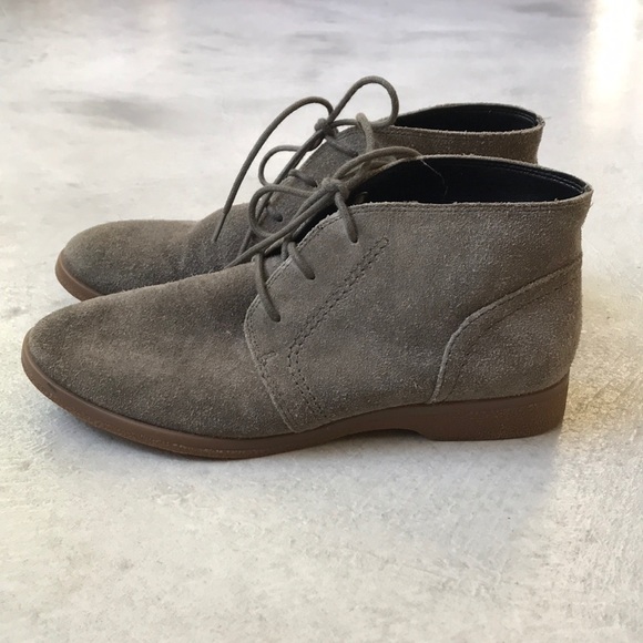 Franco Sarto Pebbles Chukka Booties Grey Suede - Picture 4 of 8